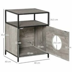 PawHut Casa De Madera Y Mesa Auxiliar Para Gatos 65,5 Cm X 40 Cm X 48 Cm -Tienda barata Tiendanimal 39956 21122118144633 2 pawhut casa madera mesa auxiliar para gatos