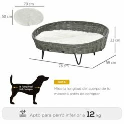 PawHut Cama De Mimbre Para Mascotas 76 Cm X 59 Cm X 32 Cm 5 PawHut Cama De Mimbre Para Mascotas 76 Cm X 59 Cm X 32 Cm -Tienda barata Tiendanimal 40207 21123114084755 1 pawhut cama mimbre para mascotas