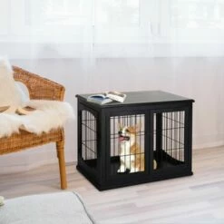 PawHut Jaula De Madera Interior Para Perros 58.5 Cm X 81 Cm X 66 Cm -Tienda barata Tiendanimal 40459 22011017204636 1 pawhut jaula madera interior para perros