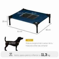 PawHut Cama Elevada Azul Para Perros 61 Cm X 46 Cm X 18 Cm 5 PawHut Cama Elevada Azul Para Perros 61 Cm X 46 Cm X 18 Cm -Tienda barata Tiendanimal 40473 22011313414023 1 pawhut cama elevada azul para perros