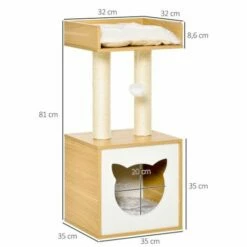 PawHut Árbol Con Cueva Para Gatos 35 Cm X 35 Cm X 81 Cm 7 PawHut Árbol Con Cueva Para Gatos 35 Cm X 35 Cm X 81 Cm -Tienda barata Tiendanimal 41597 22031412191348 2 pawhut rbol cueva para gatos