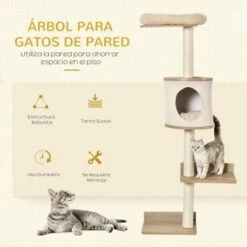PawHut Árbol De Pared Con Plataformas Para Gatos 38 Cm X 30 Cm X 149 Cm -Tienda barata Tiendanimal 41599 22031412195265 2 pawhut rbol pared plataformas para gatos