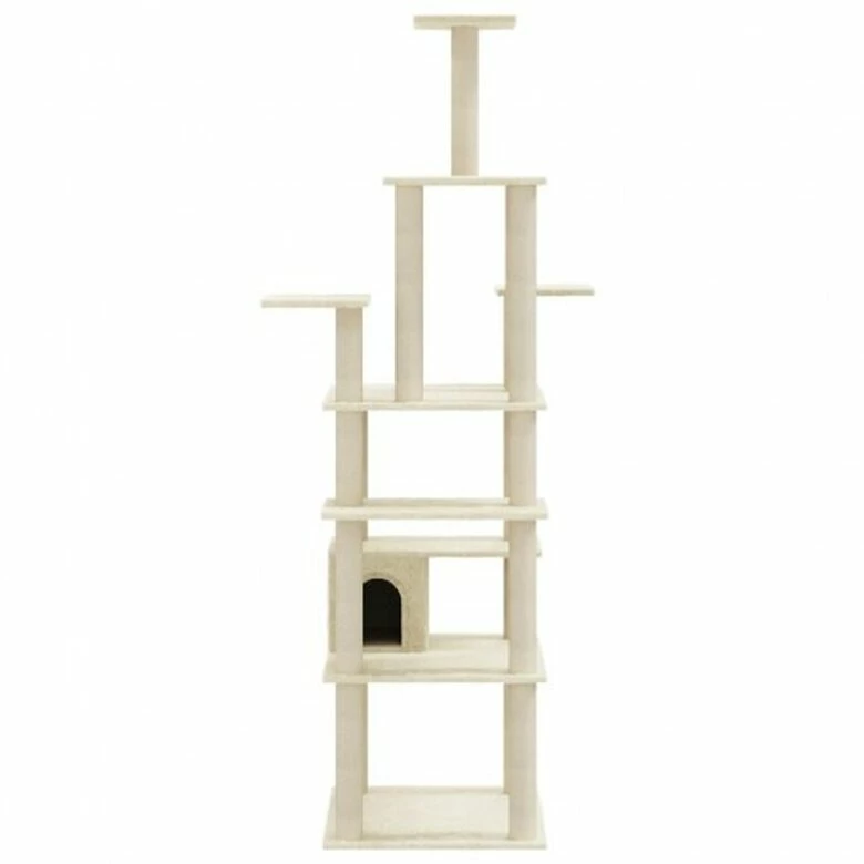 Vidaxl Rascador árbol 7 Pisos Con Casa Crema Para Gatos 74 Cm X 74 Cm X 183 Cm 4 Vidaxl Rascador árbol 7 Pisos Con Casa Crema Para Gatos 74 Cm X 74 Cm X 183 Cm - Imagen 4