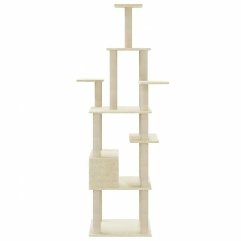 Vidaxl Rascador árbol 7 Pisos Con Casa Crema Para Gatos 74 Cm X 74 Cm X 183 Cm 5 Vidaxl Rascador árbol 7 Pisos Con Casa Crema Para Gatos 74 Cm X 74 Cm X 183 Cm - Imagen 5