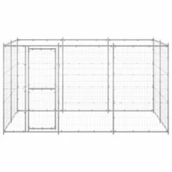 Vidaxl Perrera Con Puerta De Bisagra Plateada Para Perros 770 Cm X 220 Cm X 180 Cm -Tienda barata Tiendanimal 41984 22032411123023 1 vidaxl perrera puerta bisagra plateada para perros 2