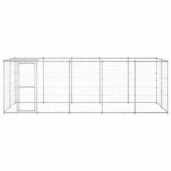 Vidaxl Perrera Con Puerta De Bisagra Plateada Para Perros 550 Cm X 220 Cm X 180 Cm -Tienda barata Tiendanimal 41984 22051309515481 4 vidaxl perrera puerta bisagra plateada para perros