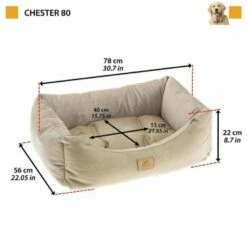 Ferplast Chester Cama Acolchada Beige Para Mascotas 78 Cm X 56 Cm X 22 Cm 9 Ferplast Chester Cama Acolchada Beige Para Mascotas 78 Cm X 56 Cm X 22 Cm -Tienda barata Tiendanimal 46773 22060810022630 4 ferplast chester cama acolchada beige para mascota