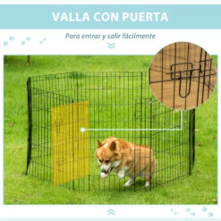 PawHut Parque De Juegos Para Perros 8 Paneles 76x61 Cm Plegables Jaula Metálica Para Mascotas Con Puerta Y Doble Cerradura Para Jardín Patio Exterior Negro 76x61 Cm 9 PawHut Parque De Juegos Para Perros 8 Paneles 76x61 Cm Plegables Jaula Metálica Para Mascotas Con Puerta Y Doble Cerradura Para Jardín Patio Exterior Negro 76x61 Cm -Tienda barata Tiendanimal 4776d571b39445c58ec775656f7ba3c5