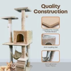 Edipets árbol Rascador 4 Niveles Con Hamaca Beige Para Gatos 120 Cm -Tienda barata Tiendanimal 47996 22051914114660 2 edipets rbol rascador niveles hamaca beige para ga