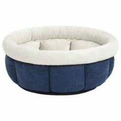 Vidaxl Cuna Redonda Con Cojín Azul Para Mascotas 59 Cm X 59 Cm X 24 Cm -Tienda barata Tiendanimal 49705 22062817421294 3 vidaxl cuna redonda azul para mascotas