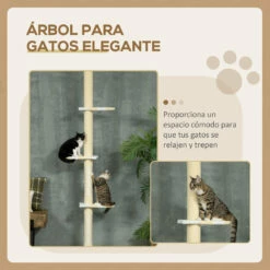 PawHut árbol Rascador Ajustable Amarillo Para Gatos 47 Cm X 34 Cm X 260 Cm -Tienda barata Tiendanimal 4a1d944ade644ed89eb8888f8c50c1c0