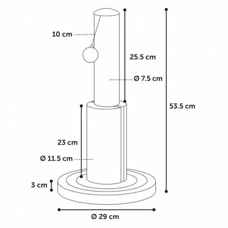 Flamingo Ayla Poste Rascador Gris Oscuro Para Gatos 29 Cm X 29 Cm X 53.5 Cm 3 Flamingo Ayla Poste Rascador Gris Oscuro Para Gatos 29 Cm X 29 Cm X 53.5 Cm - Imagen 3