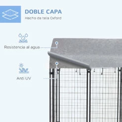 Pawhut Perrera De Exterior Con Techo 120x120x138 Cm Jaula Para Perros Parque Para Mascotas Con Malla De Metal Y Puerta Con Cerradura Para Jardín Patio Plata. 120 Cm X 120 Cm X 138 Cm -Tienda barata Tiendanimal 51bbe08a00fa4540976ca4865879cbfb