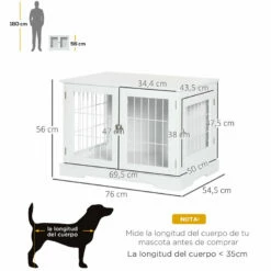 PawHut Jaula Para Perros Pequeños De Madera 76 Cm X 54.5 Cm X 56 Cm 7 PawHut Jaula Para Perros Pequeños De Madera 76 Cm X 54.5 Cm X 56 Cm -Tienda barata Tiendanimal 5a50c8cfa4bb4fc8b34b94484c9bb874