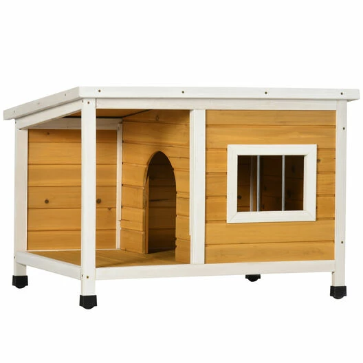 PawHut Caseta Para Perros De Madera 85,5x62x60 Cm Casa Para Mascotas Refugio Para Perros Con Techo Asfáltico Impermeable Y Ventana Para Interior Exterior Natural. 85.5 Cm X 62 Cm X 60 Cm 1 PawHut Caseta Para Perros De Madera 85,5x62x60 Cm Casa Para Mascotas Refugio Para Perros Con Techo Asfáltico Impermeable Y Ventana Para Interior Exterior Natural. 85.5 Cm X 62 Cm X 60 Cm