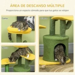 PawHut Árbol Rascador Para Gatos En Forma De Cactus Amarillo Y Verde 54 Cm X 39 Cm X 83 Cm 8 PawHut Árbol Rascador Para Gatos En Forma De Cactus Amarillo Y Verde 54 Cm X 39 Cm X 83 Cm -Tienda barata Tiendanimal 616149811d88475a971af33a22119896