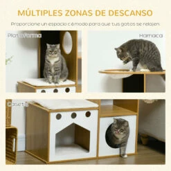 PawHut Árbol Rascador Para Gatos De Madera 92,5 Cm Torre Para Gatos Para Gatitos De Interior Con 2 Cuevas Rascador Hamaca Y Cojines De Felpa 76x37x92,5 Cm Roble 76 Cm X 37 Cm X 92.5 Cm 8 PawHut Árbol Rascador Para Gatos De Madera 92,5 Cm Torre Para Gatos Para Gatitos De Interior Con 2 Cuevas Rascador Hamaca Y Cojines De Felpa 76x37x92,5 Cm Roble 76 Cm X 37 Cm X 92.5 Cm -Tienda barata Tiendanimal 7ebe77c803b54838b4de8115a4cb9a24