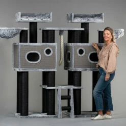 Rascador Royal Cat Palace Color Gris Y Negro 191