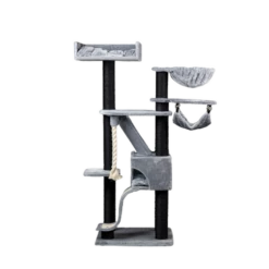 Rascador Kilimandjaro Color Gris Y Negro 59 Cm X 74 Cm X 194 Cm