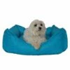 Cama Para Perros Salud Con Borde Mullido En Azul 60 Cm X 50 Cm