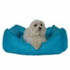 Cama Para Perros Salud Con Borde Mullido En Azul 75 Cm X 60 Cm