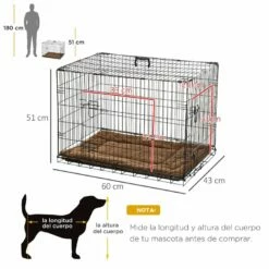 Transportín PawHut Abs Y Acero Con Cojín Color Marrón 76 Cm X 53 Cm X 57 Cm -Tienda barata Tiendanimal MRK000027469 M3