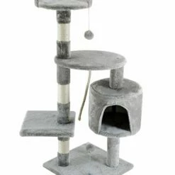 Árbol Rascador Para Gatos Gris 50 Cm X 50 Cm X 170 Cm