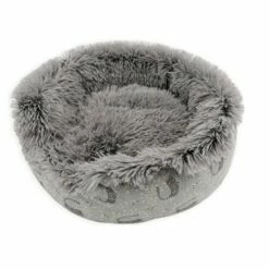 AIME Cama Redonda De Piel Beige Para Mascotas Pequeñas 45 Cm