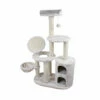 Nayeco Season Árbol Rascador Blanco De Tres Niveles Para Gatos 45 X 80 X 137 Cm