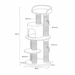 Flamingo Hattie Árbol Rascador Negro Para Gatos 94 X 80 X 166 Cm -Tienda barata Tiendanimal arbol rascador gatos flamingo hattie FLA561309 4