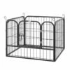 PawHut Parque Para Perros De 4 Paneles Parque De Juegos Para Mascotas Plegable 82x82x60 Cm Con Puerta De Pestillo Para Exterior E Interior Gris 82 Cm X 82 Cm X 60 Cm