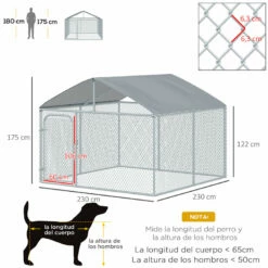 PawHut Perrera De Exterior Con Toldo 230 Cm X 230 Cm X 175 Cm -Tienda barata Tiendanimal be5285085c1041cfa7d9ce229b9ed347