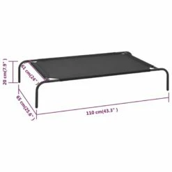 VidaXL Colchón Elevado Negro Para Mascotas 120 Cm X 80 Cm X 18 Cm -Tienda barata Tiendanimal cama elevada negra MRK000035996 M 1