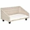 PawHut Cama Elevada Con Cojín Suave Para Mascotas Color Beige 70.5 Cm X 40 Cm X 37.5 Cm