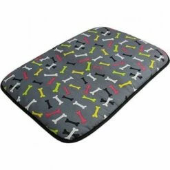 Cama Para Perros De Tela Con Estampado De Huesos Color Gris 80 Cm X 60 Cm