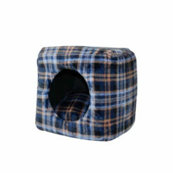Ombala Relax Cuadros Azules Cama Cubo Para Gatos 32 X 33 X 33 Cm