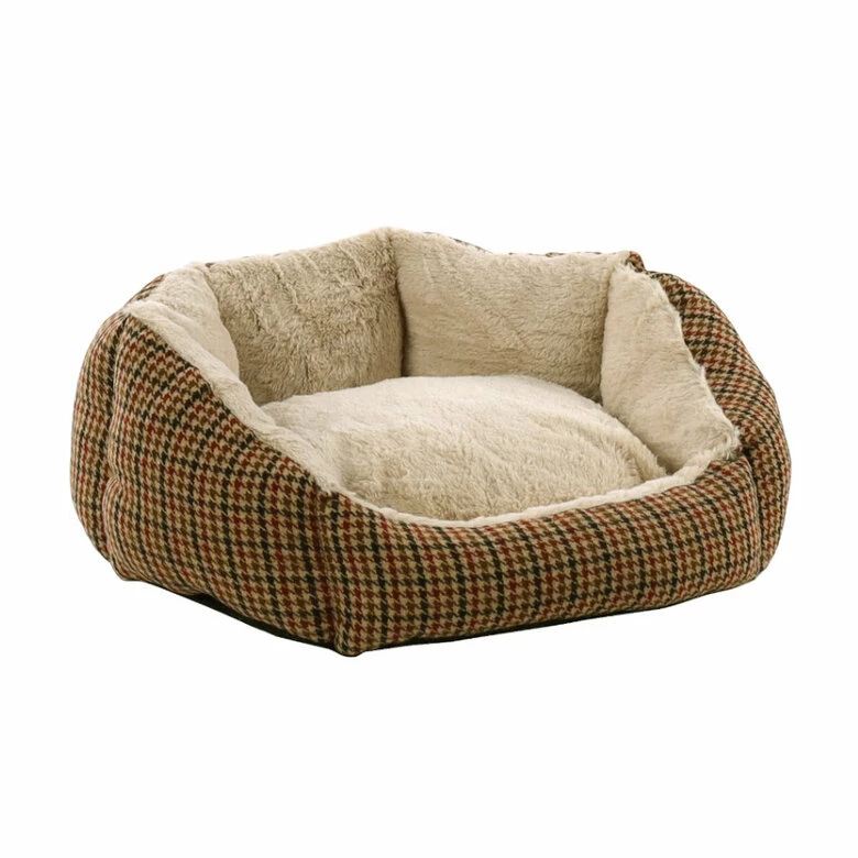 Flamingo Marlena Pentágono Rojo/Beige Con Cremallera Cama Para Perros 45 X 40 X 19 Cm