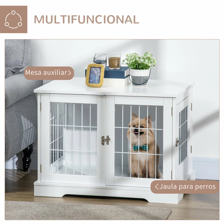 PawHut Jaula Para Perros Pequeños De Madera 76 Cm X 54.5 Cm X 56 Cm 4 PawHut Jaula Para Perros Pequeños De Madera 76 Cm X 54.5 Cm X 56 Cm - Imagen 4