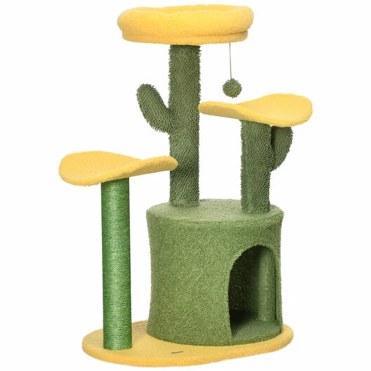 PawHut Árbol Rascador Para Gatos En Forma De Cactus Amarillo Y Verde 54 Cm X 39 Cm X 83 Cm 1 PawHut Árbol Rascador Para Gatos En Forma De Cactus Amarillo Y Verde 54 Cm X 39 Cm X 83 Cm