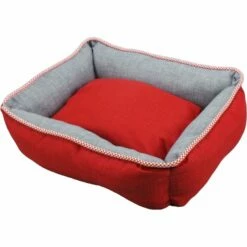ION Cama Cuna Cuadrada Bicolor Reversible T4 70x60 Rojo/Gris 70 Cm X 60 Cm