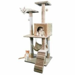 Edipets árbol Rascador 4 Niveles Con Hamaca Beige Para Gatos 120 Cm