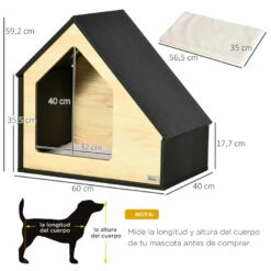 PawHut Caseta De Madera Para Perros Perrera 60 Cm X 40 Cm X 59.2 Cm -Tienda barata Tiendanimal fff9f5a76eb94287a2d698d329f5380d