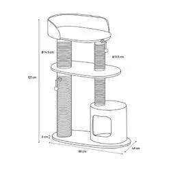 Flamingo Brandi Árbol Rascador Con 2 Niveles Para Gatos 88 X 48 X 127 Cm -Tienda barata Tiendanimal flamingo brandi arbol rascador FLA561307 4