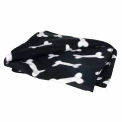 Flamingo Manta Negra Con Estampado De Huesos Para Mascotas L
