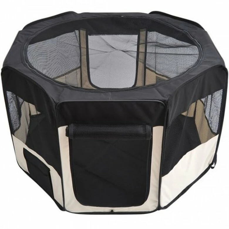 Pawhut Parque Plegable Negro Y Beige Para Perros 120 Cm X 48 Cm X 58 Cm 1 Pawhut Parque Plegable Negro Y Beige Para Perros 120 Cm X 48 Cm X 58 Cm