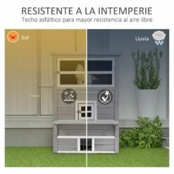 PawHut Caseta De Madera Para Gatos 98 Cm X 68,5 Cm X 122 Cm -Tienda barata Tiendanimal pawhut caseta MRK000047862 M 4
