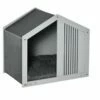 PawHut Caseta De Madera Gris Para Perros Pequeños Y Medianos 60 Cm X 43 Cm X 55 Cm