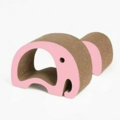 Catit Rascador Zoo 2 En 1 En Forma De Elefante Para Gatos Color Rosa 33 Cm X 23 Cm X 45,5 Cm