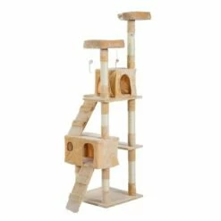 Rascador PawHut árbol Centro De Actividades Color Beige 50 Cm X 50 Cm X 170 Cm