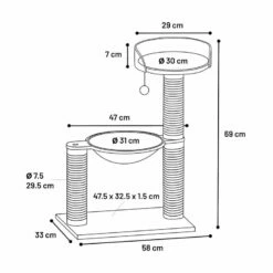 Flamingo Wilma Árbol Rascador Gris Para Gatos 58 X 33 X 69 Cm -Tienda barata Tiendanimal rascador gatos flamingo wilma gris FLA561298 3